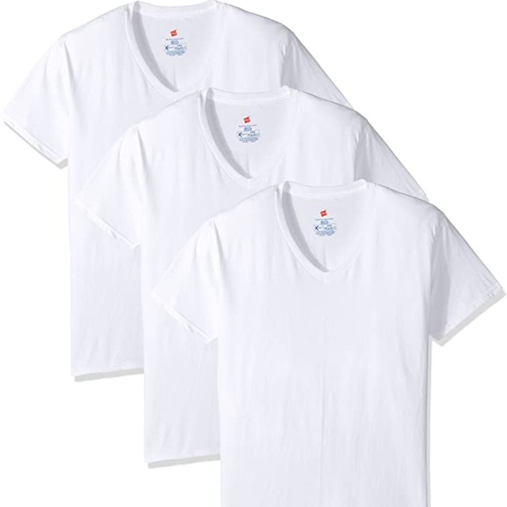 Hanes Men's 3-Pack X-Temp V-Neck T-shirt Medium